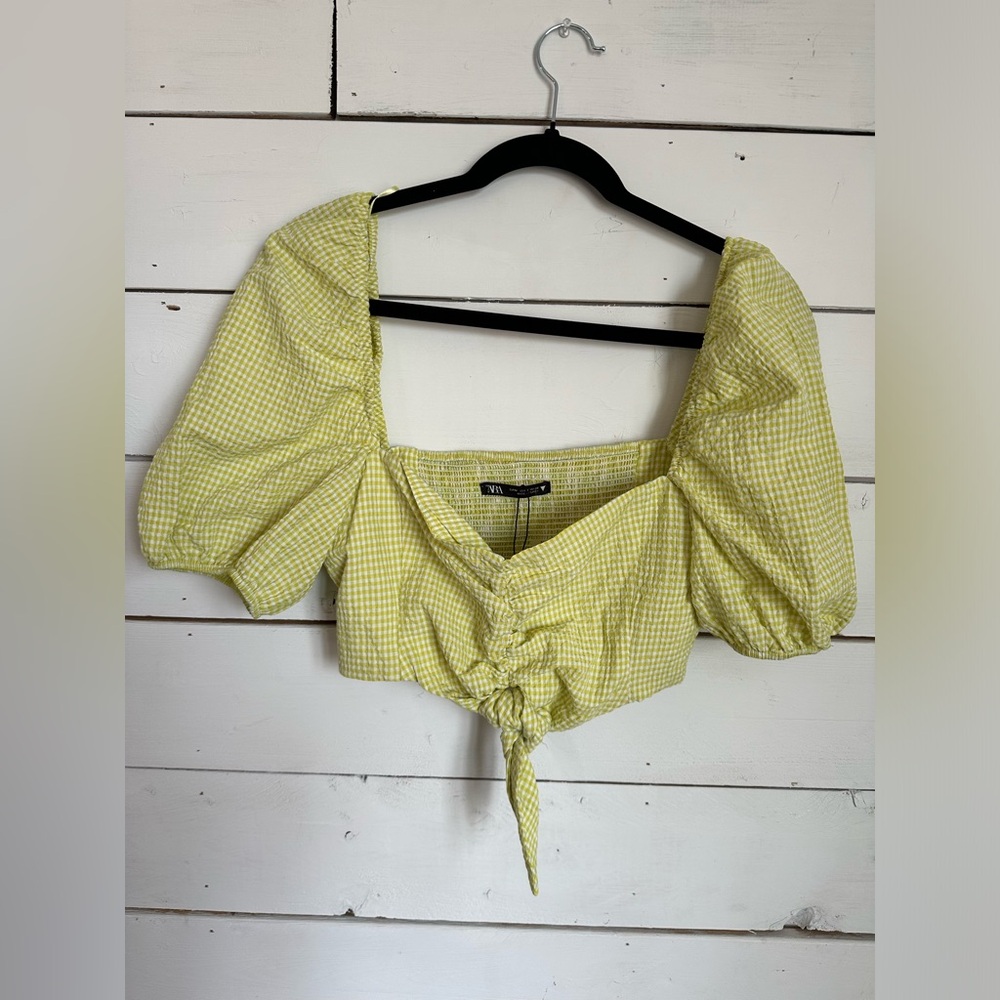 Zara Puffy Sleeve Crop Top